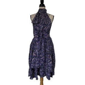 MARC BY MARC JACOBS Normandy Blue Silk Arielle Bloom Swing Draped Dress 2